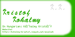 kristof kohalmy business card